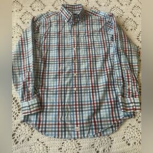 Vineyard Vines Men's Red/Navy/White/Blue Plaid Slim Fit MURRAY Shirt, Size M